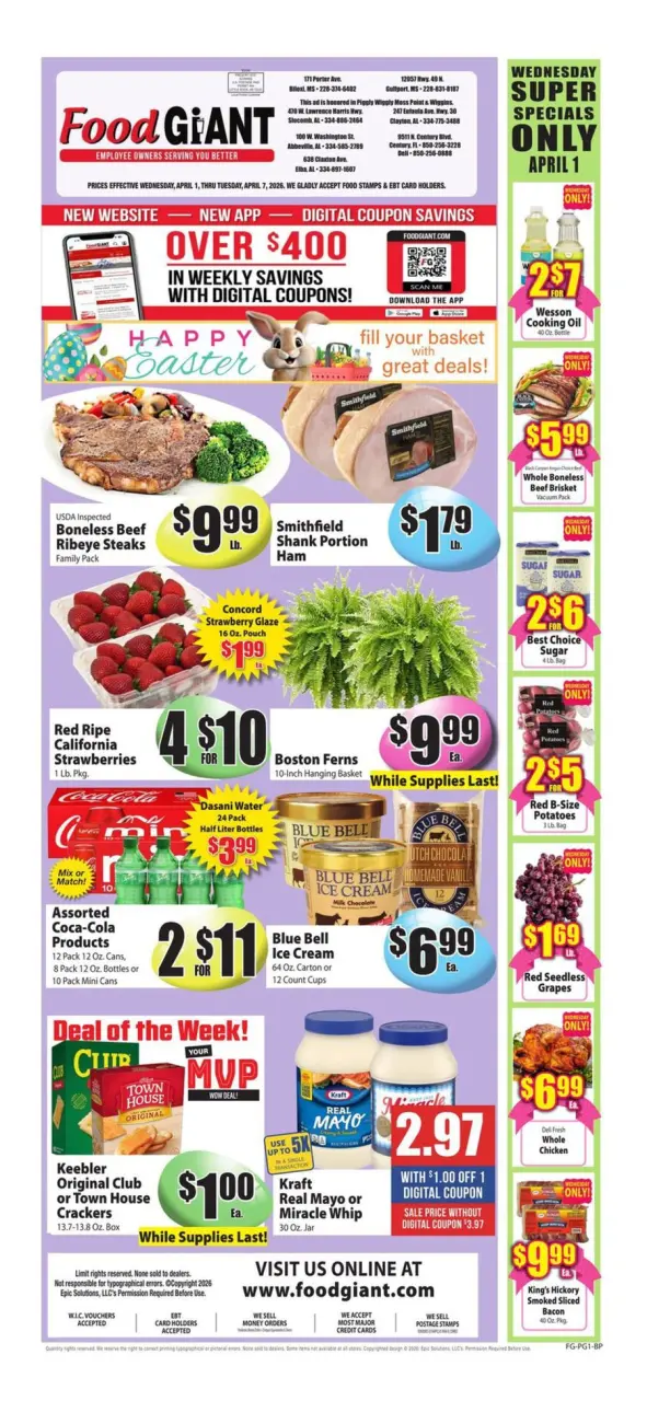 Food Giant USA offers from 1 to 7 April 2026 weekly flyer - Food Giant - USA - 1 April 2026 – 7 April 2026 - Page 1
