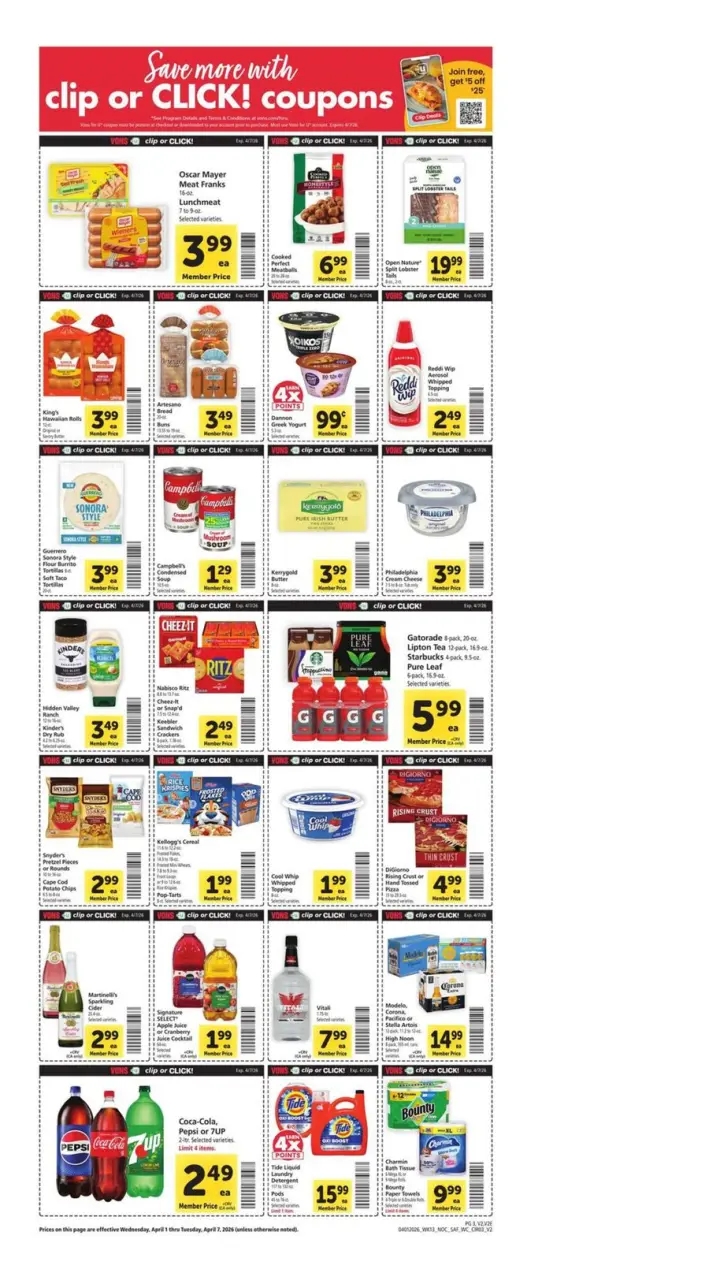 Offres Supermarché Vons États-Unis Californie du Nord de 1 à 7 avril 2026 Offres hebdomadaires - Supermarché Vons - États-Unis - 1 avril 2026 – 7 avril 2026 - Page 3