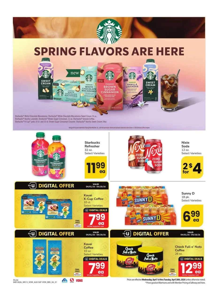 Offres Supermarché Vons États-Unis Sud-ouest de 1 à 28 avril 2026 GRAND LIVRE DES ÉCONOMIES - Supermarché Vons - États-Unis - 1 avril 2026 – 28 avril 2026 - Page 4