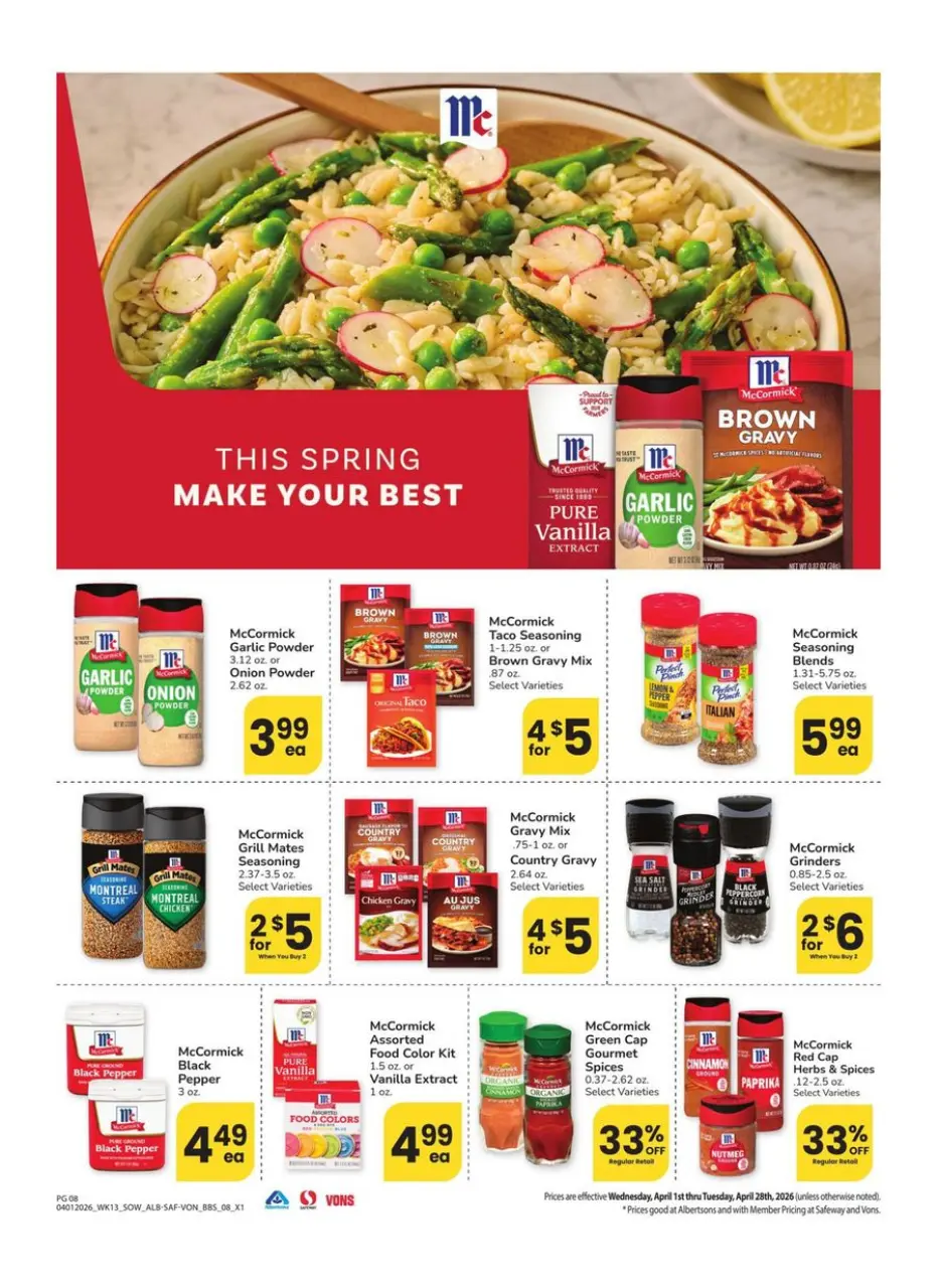 Offres Supermarché Vons États-Unis Sud-ouest de 1 à 28 avril 2026 GRAND LIVRE DES ÉCONOMIES - Supermarché Vons - États-Unis - 1 avril 2026 – 28 avril 2026 - Page 8