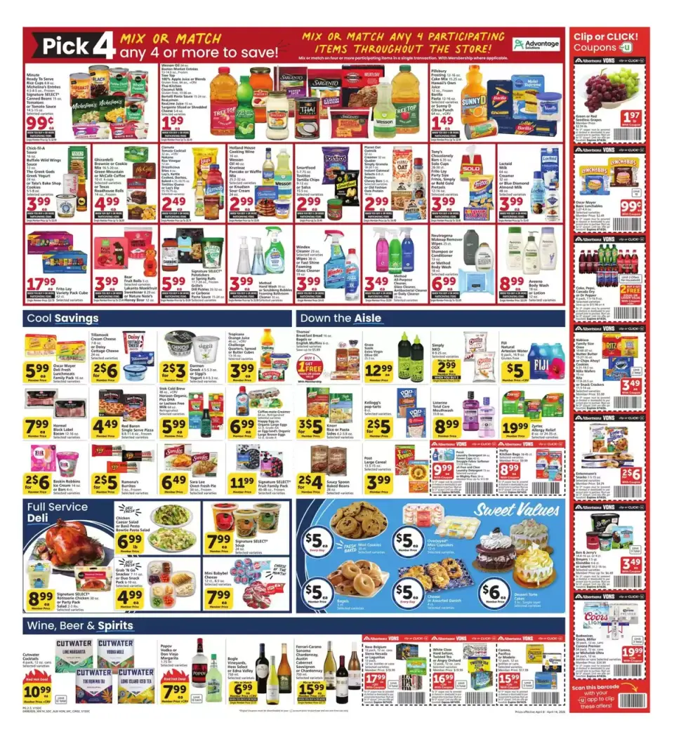 Offres Supermarché Vons États-Unis Californie du Sud de 8 à 14 avril 2026 Offres hebdomadaires - Supermarché Vons - États-Unis - 8 avril 2026 – 14 avril 2026 - Page 2