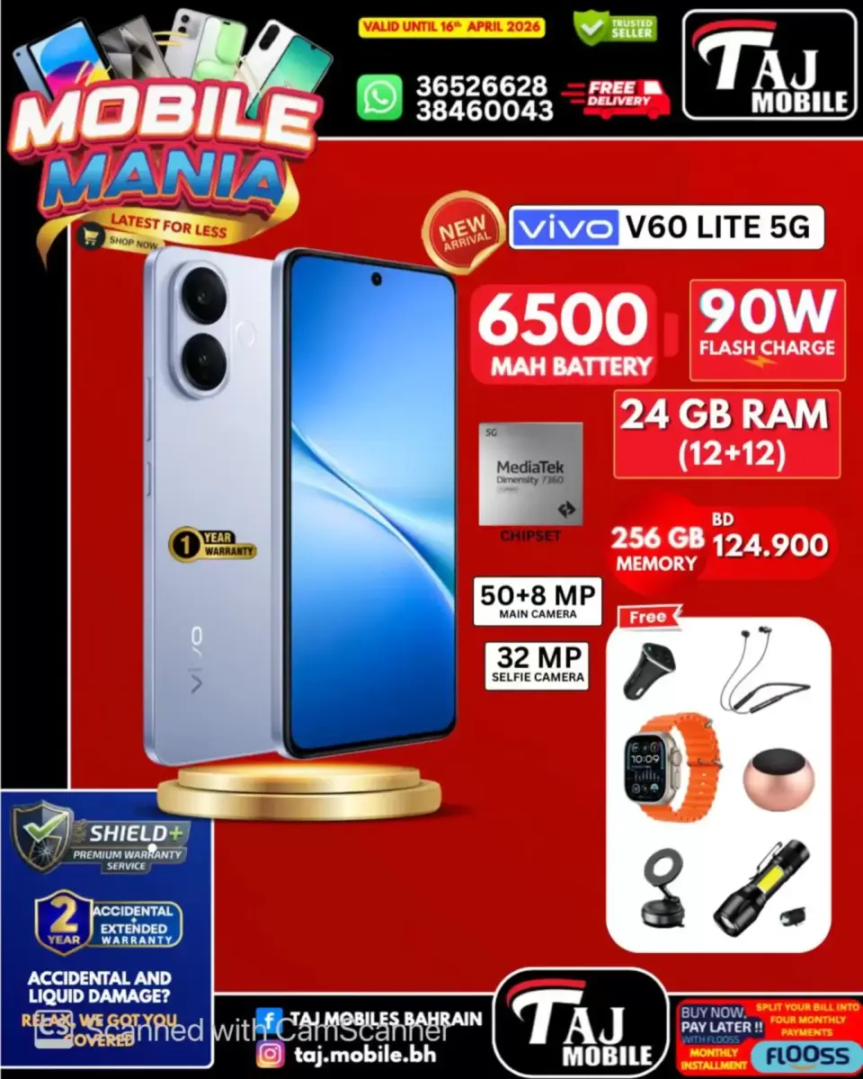 Taj Mobiles Bahrain offers from 10 to 16 April 2026 Mobile Festival Offers - Page 40