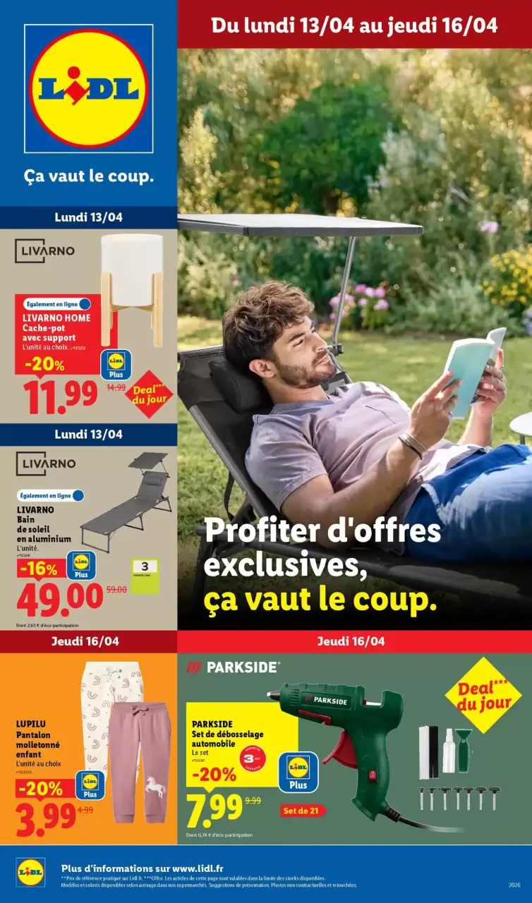 Offres Lidl France de 13 à 16 avril 2026 Les bonnes affaires de la semaine - Lidl - France - 13 avril 2026 – 16 avril 2026 - Page 1