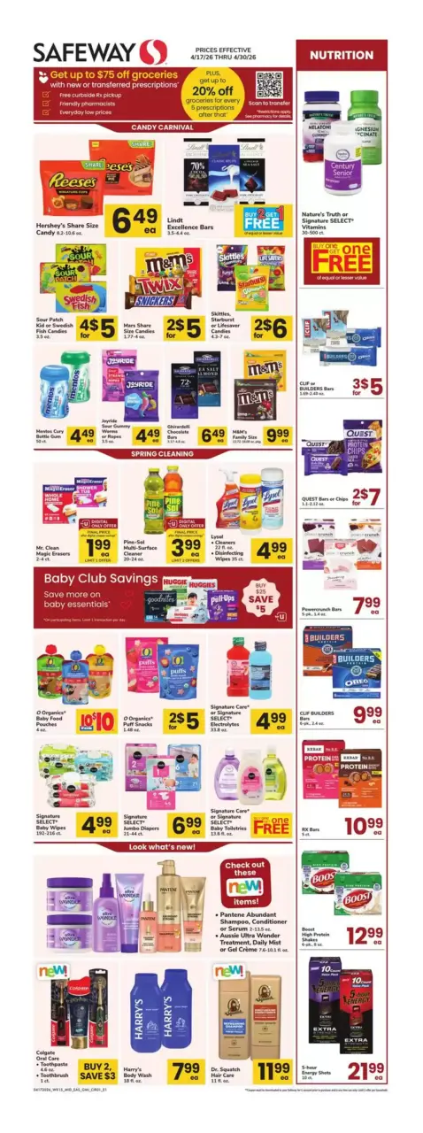 Offres Supermarché Safeway États-Unis de 17 à 30 avril 2026 Nouvelle vente - Supermarché Safeway - États-Unis - 17 avril 2026 – 30 avril 2026 - Page 1