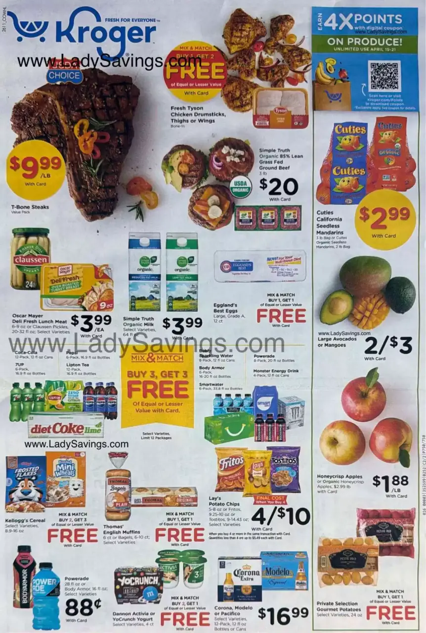 Offres Kroger États-Unis de 15 à 21 avril 2026 Offres hebdomadaires - Kroger - États-Unis - 15 avril 2026 – 21 avril 2026 - Page 1