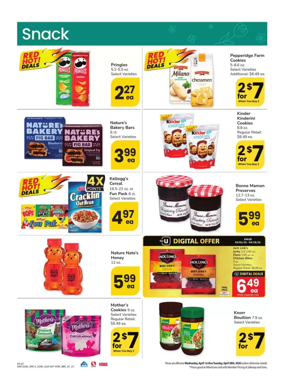 Offres Supermarché Vons Sud-ouest de 1 à 28 avril 2026 LE GRAND LIVRE DE L'EPARGNE - Supermarché Vons - États-Unis - 1 avril 2026 – 28 avril 2026 - Page 7