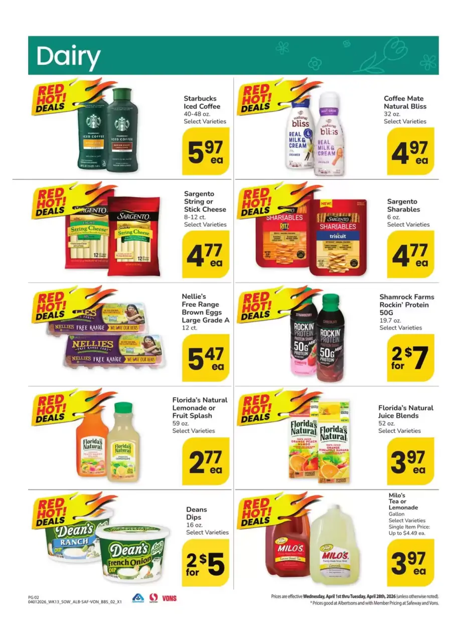 Offres Supermarché Vons Sud-ouest de 1 à 28 avril 2026 LE GRAND LIVRE DE L'EPARGNE - Supermarché Vons - États-Unis - 1 avril 2026 – 28 avril 2026 - Page 2
