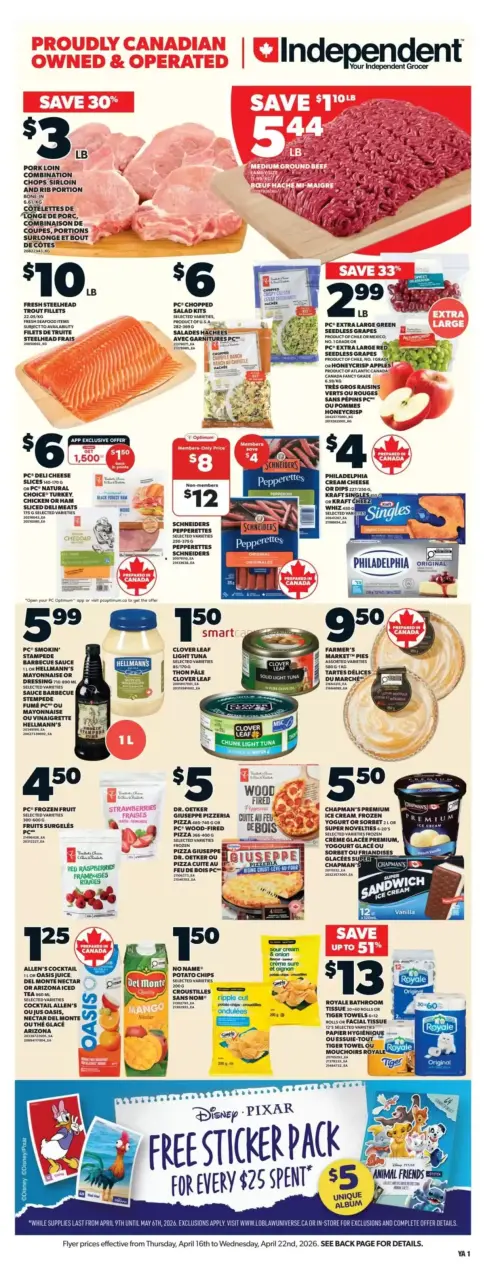 Ofertas de Independent Grocer Canadá de 16 a 22 abril 2026 Descuentos y promociones - Independent Grocer - Canadá - 16 abril 2026 – 22 abril 2026 - Página 1