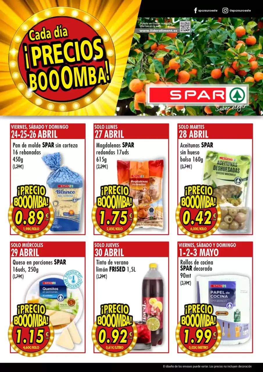 Offres SPAR Espagne de 24 avril à 3 mai 2026 Blaster de prix - SPAR - Espagne - 24 avril 2026 – 3 mai 2026 - Page 1