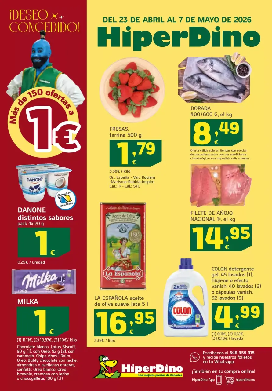 Offres HiperDino Espagne de 23 avril à 7 mai 2026 VŒU EXAUCÉ - HiperDino - Espagne - 23 avril 2026 – 7 mai 2026 - Page 1