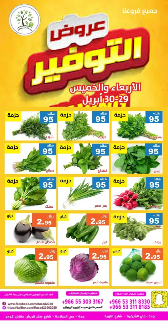 Hasad Albasatin Saudi Arabia offers from 12 to 13 Dhuʻl-Qiʻdah 1447 AH (29 – 30 April 2026) Saving Deals - Hasad Albasatin - Saudi Arabia - 29 April 2026 – 30 April 2026 - Page 1