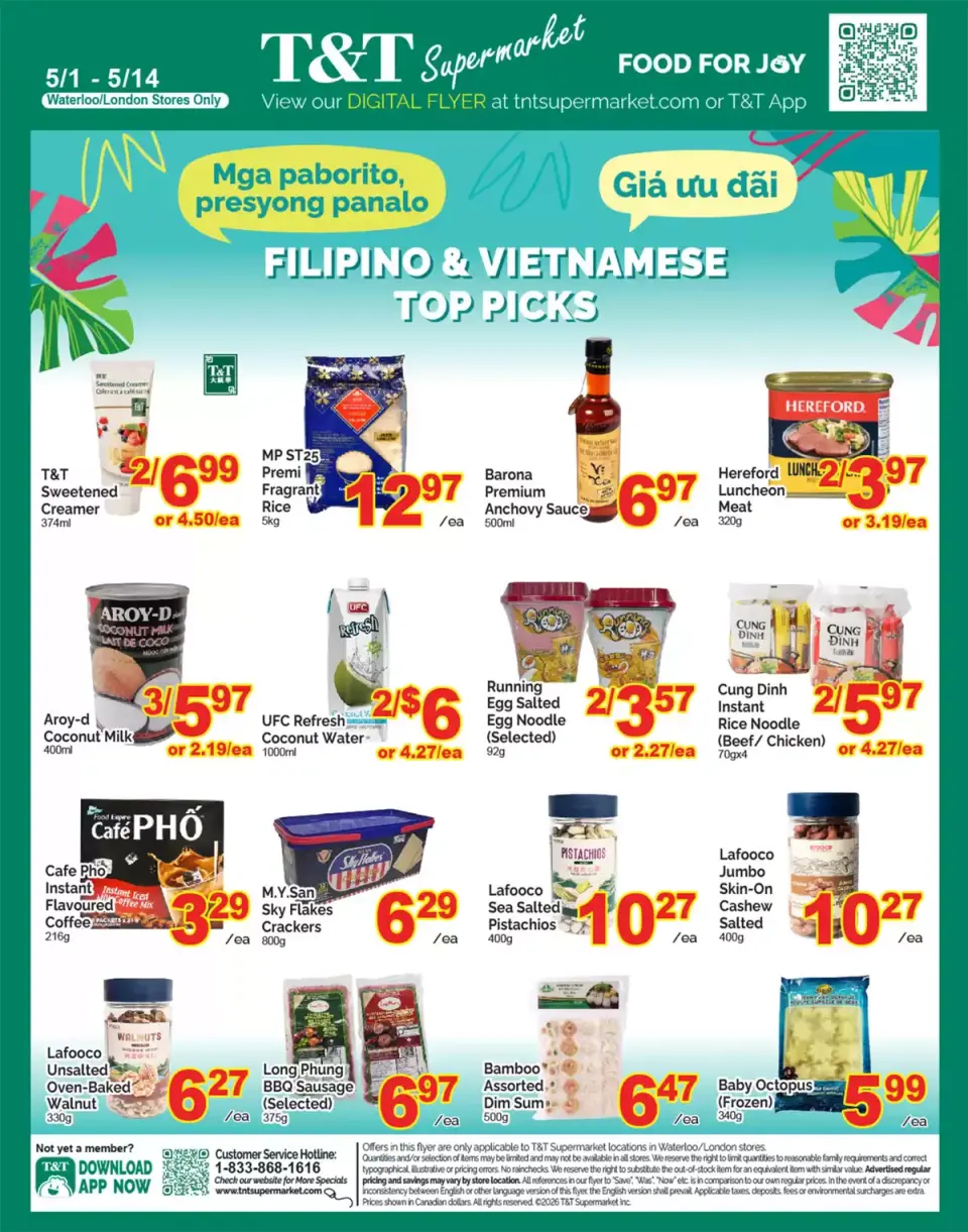 Ofertas de Supermercado T&T Canadá de 1 a 14 mayo 2026 mejores ofertas - Supermercado T&T - Canadá - 1 mayo 2026 – 14 mayo 2026 - Página 1