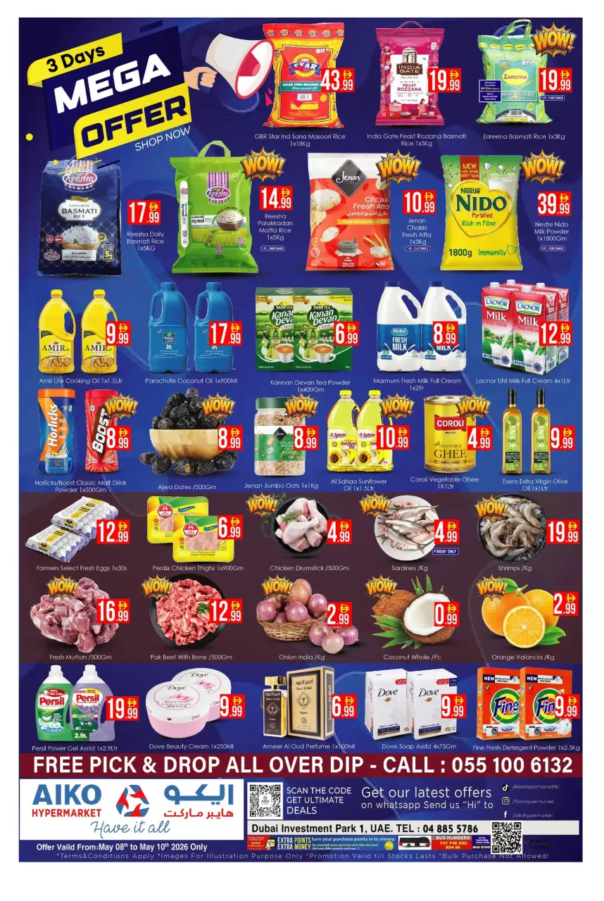 Ofertas de Hipermercado AIKO Dubai de 8 a 10 mayo 2026 Mega ofertas - Hipermercado AIKO - Emiratos Árabes Unidos - 8 mayo 2026 – 10 mayo 2026 - Página 1