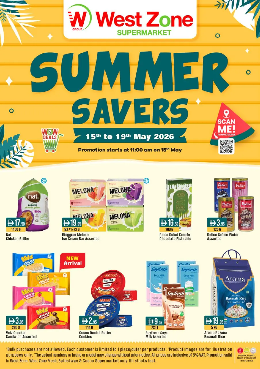 Ofertas de supermercado West Zone Emiratos Árabes Unidos de 15 a 19 mayo 2026 Ahorros de verano - supermercado West Zone - Emiratos Árabes Unidos - 15 mayo 2026 – 19 mayo 2026 - Página 1