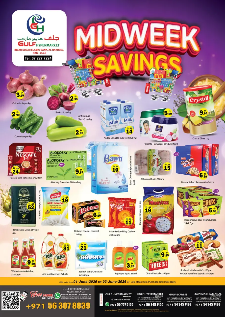 Ofertas de Hipermercado Gulf Emiratos Árabes Unidos de 1 a 3 junio 2026 Ofertas entre semana - Hipermercado Gulf - Emiratos Árabes Unidos - 1 junio 2026 – 3 junio 2026 - Página 1