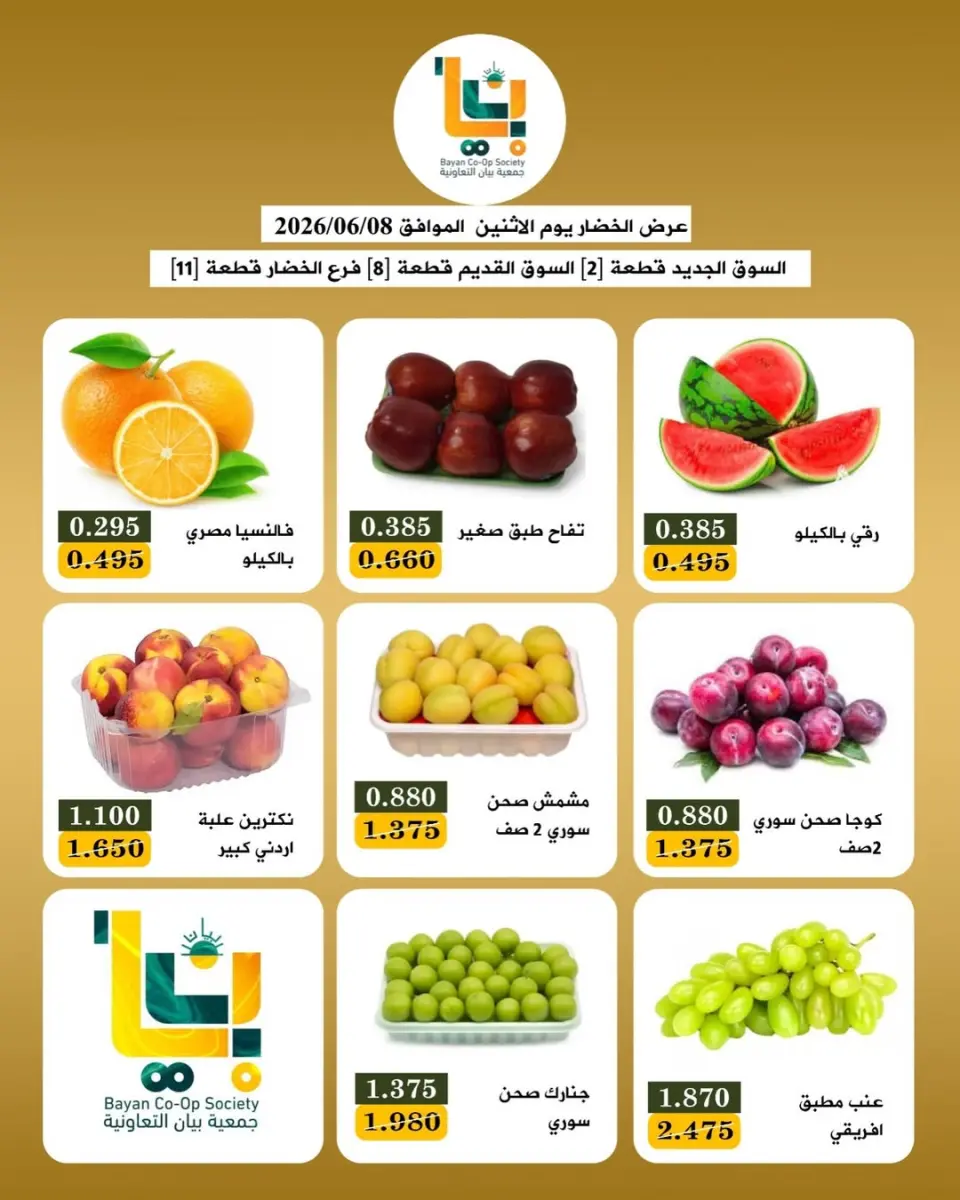 عروض جمعية بيان التعاونية الكويت الاثنين ٨ يونيو ٢٠٢٦ عروض الخضار والفاكهة - صفحة 2