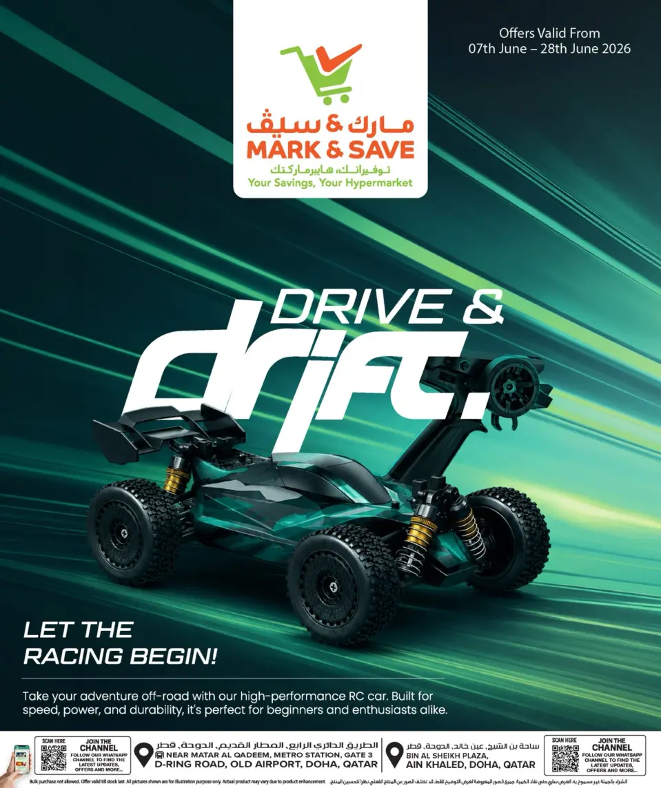 Mark & Save Qatar offers from 7 to 28 June 2026 Drive & Drift Deals - Mark & Save - Qatar - 7 June 2026 – 28 June 2026 - Page 1