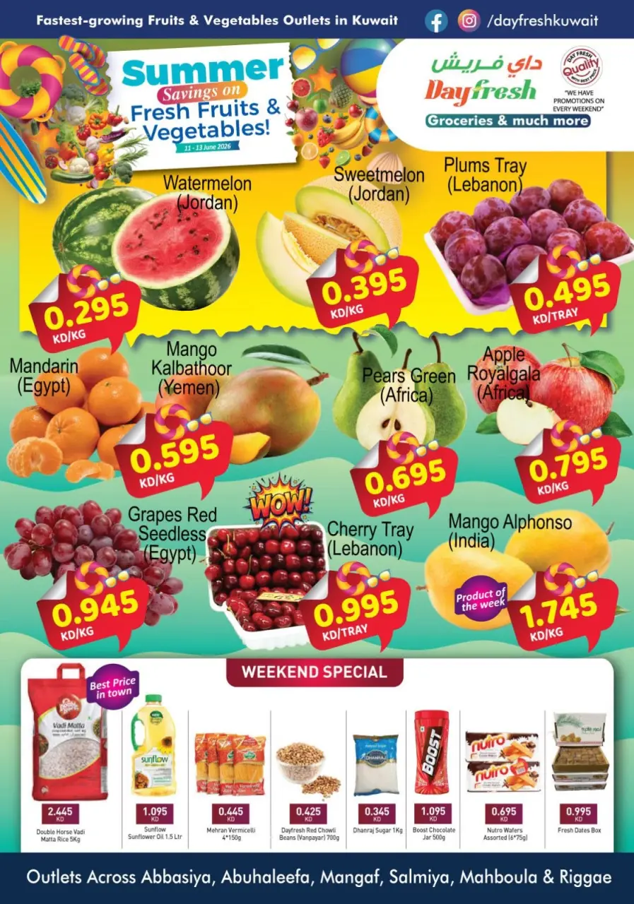 Ofertas de Mercado Day fresh Kuwait de 12 a 18 junio 2026 Ofertas de frutas y verduras - Mercado Day fresh - Kuwait - 12 junio 2026 – 18 junio 2026 - Página 1