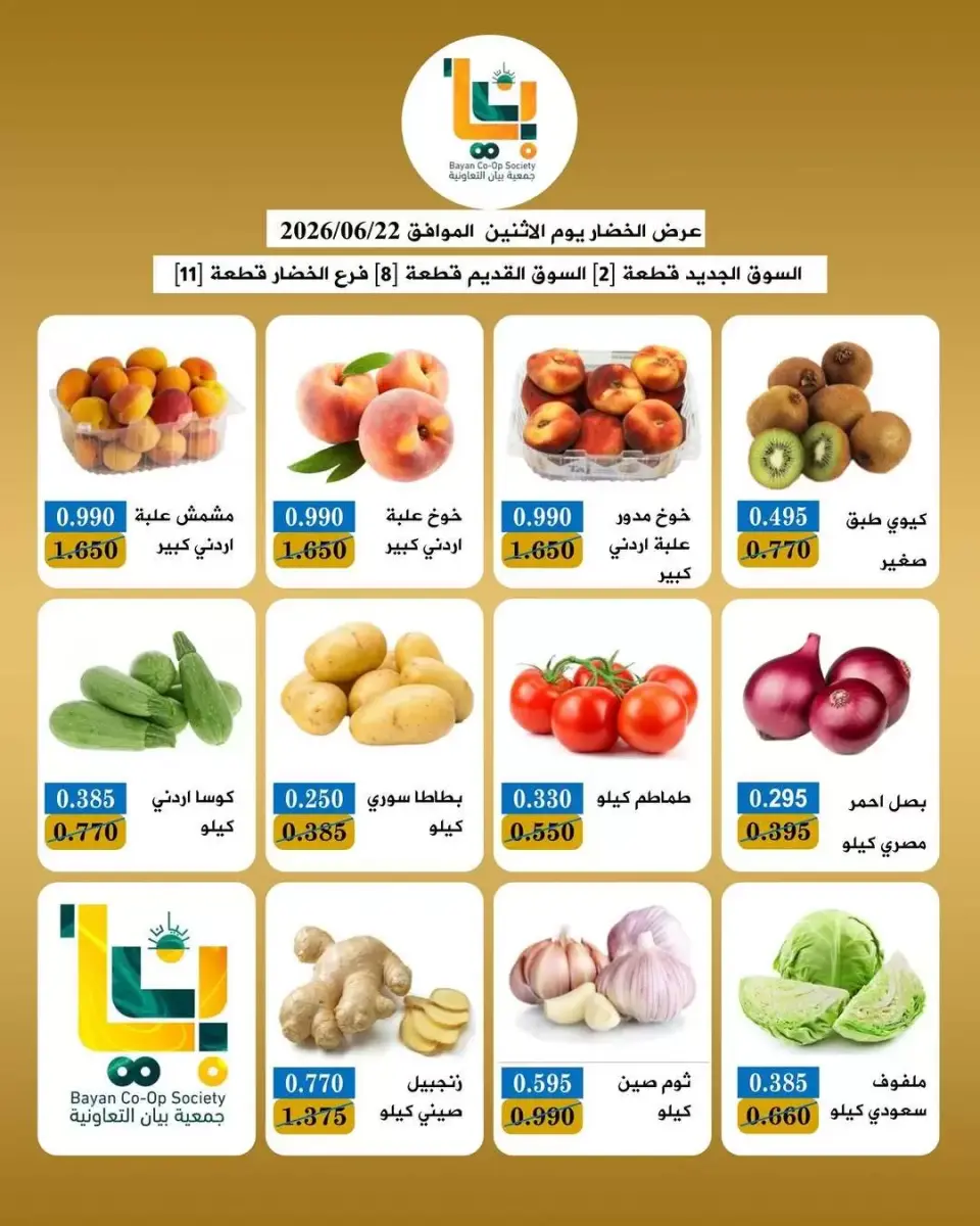 عروض جمعية بيان التعاونية الكويت الاثنين ٢٢ يونيو ٢٠٢٦ عروض الخضار والفاكهة - صفحة 2