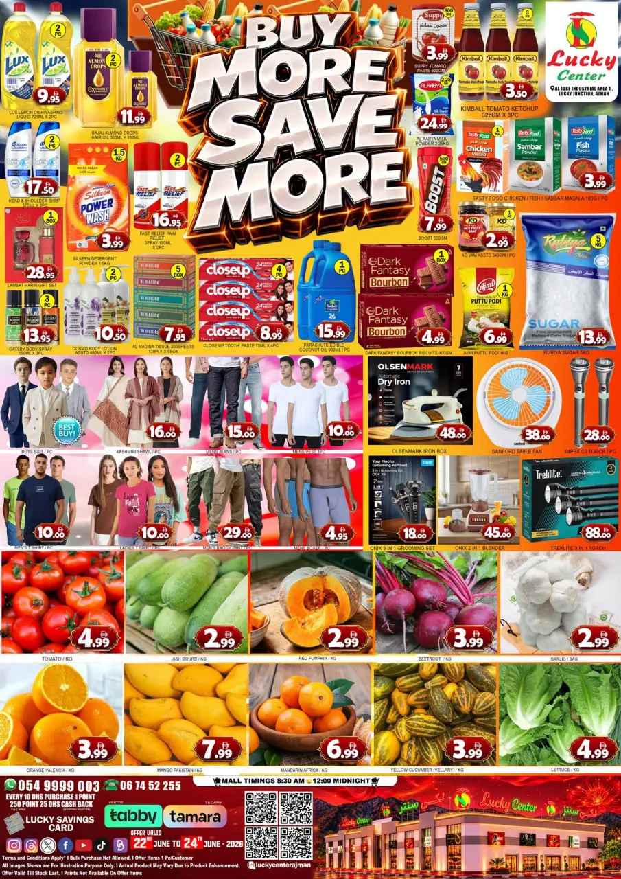 Lucky Center offers in Dubai from 22 to 24 June 2026 Buy more, save more - Lucky Center - UAE - 22 June 2026 – 24 June 2026 - Page 1