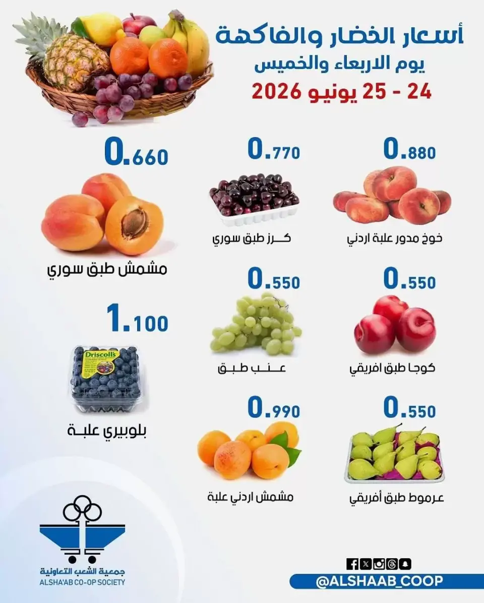 عروض جمعية الشعب التعاونية من ٢٤ حتى ٢٥ يونيو ٢٠٢٦ عروض الخضار والفاكهة - صفحة 3