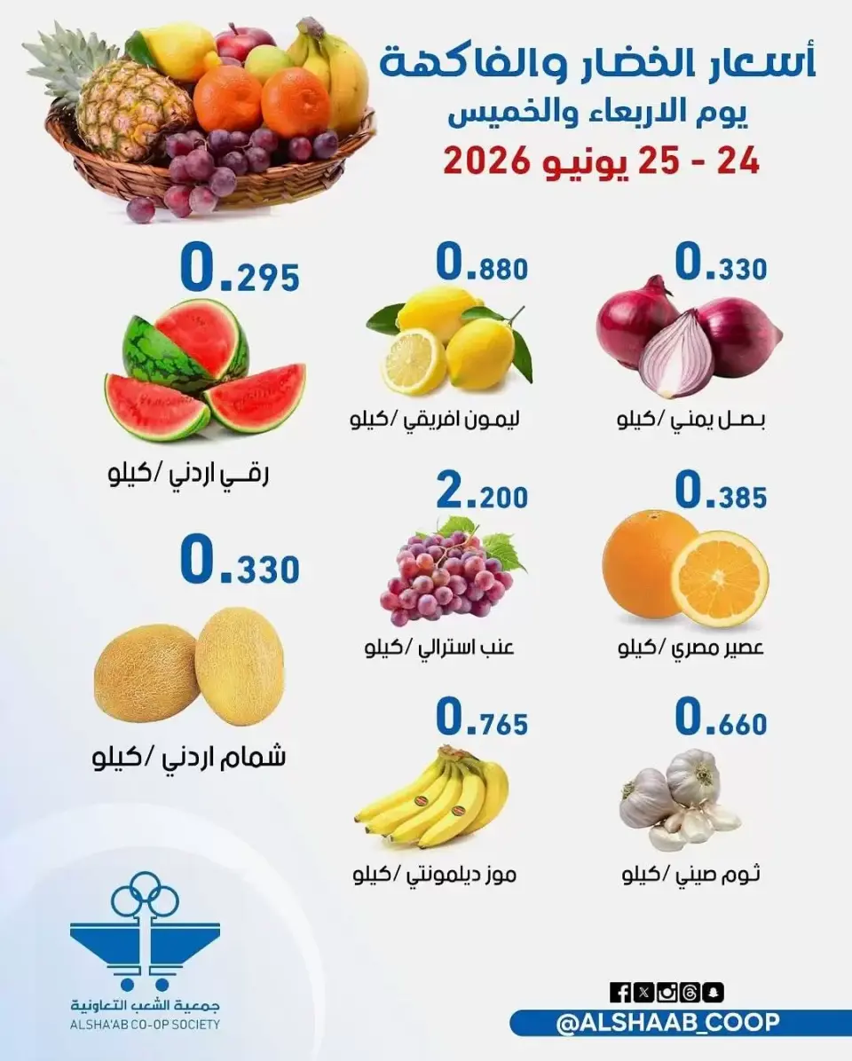 عروض جمعية الشعب التعاونية من ٢٤ حتى ٢٥ يونيو ٢٠٢٦ عروض الخضار والفاكهة - صفحة 2
