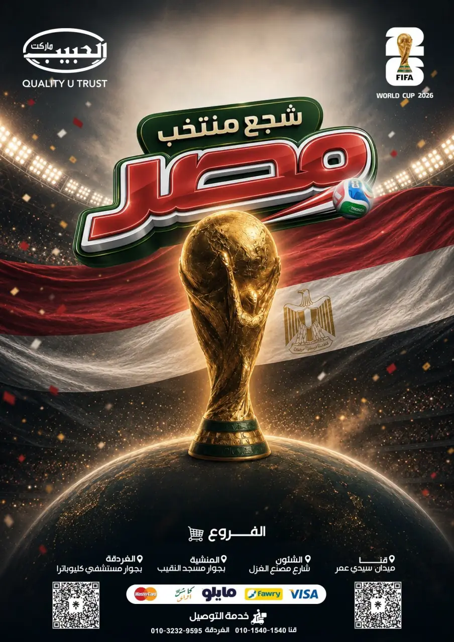 عروض الحبيب ماركت مصر من ٢٥ يونيو حتى ٤ يوليو ٢٠٢٦ شجع منتخب مصر - الحبيب ماركت - مصر - 25 يونيو 2026 – 4 يوليو 2026 - صفحة 1