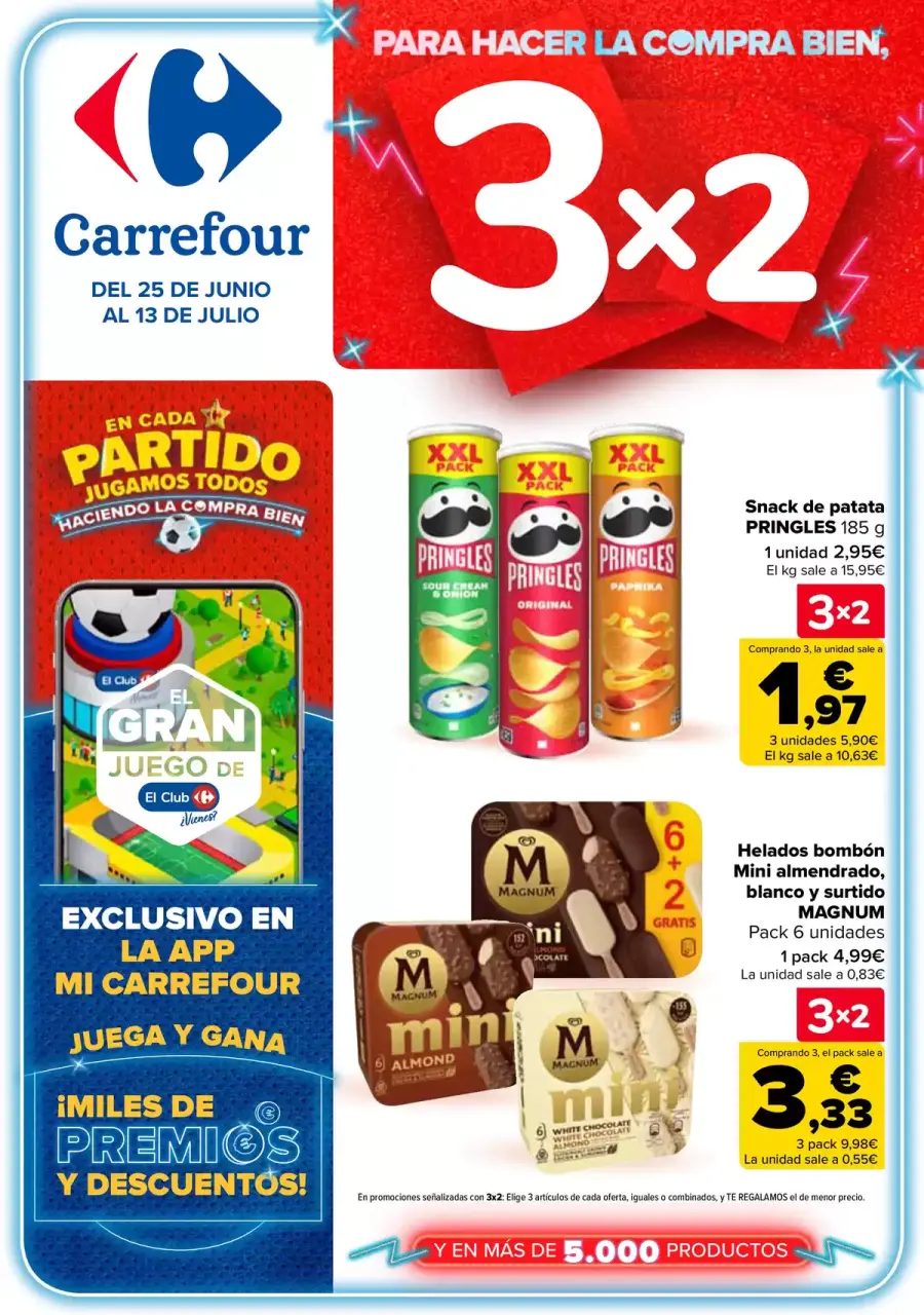 Carrefour Spain offers from 25 June to 13 July 2026 3 for 2 on more than 5,000 products - Carrefour - Spain - 25 June 2026 – 13 July 2026 - Page 1