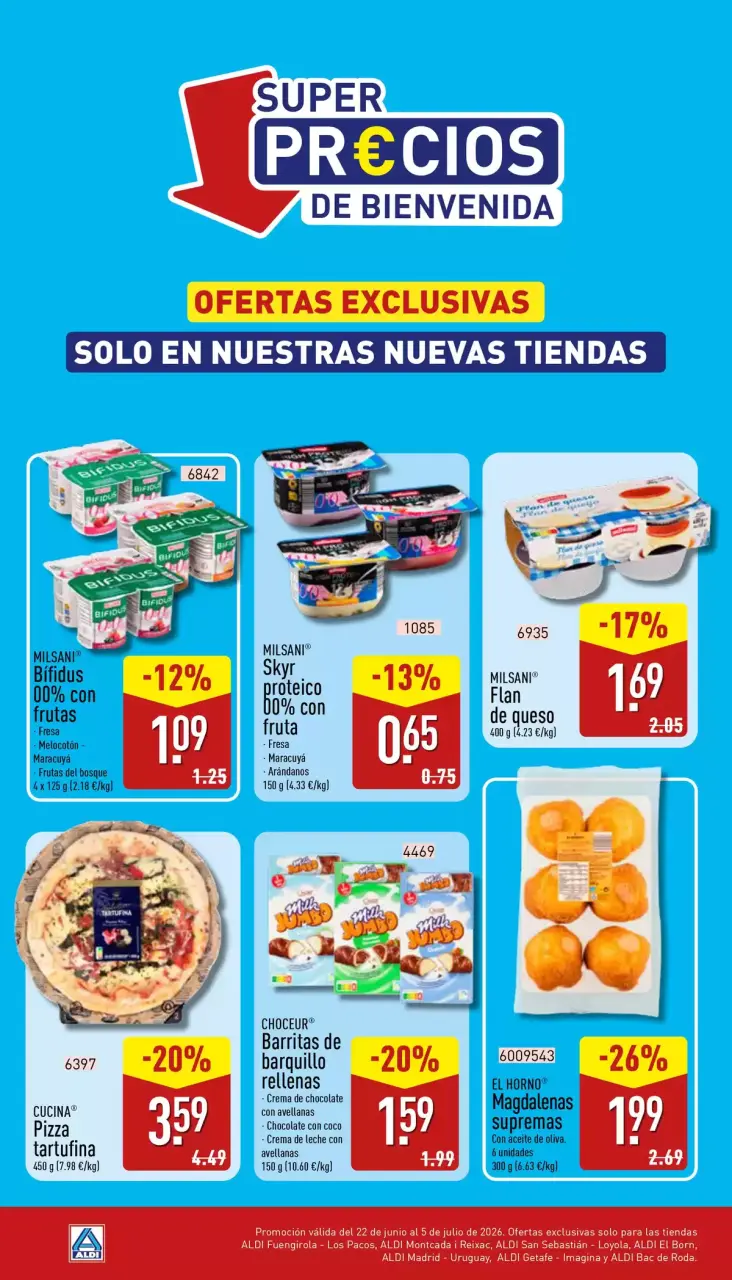 ALDI Spain offers from 22 June to 5 July 2026 Super Welcome Pricing only in our new stores - ALDI - Spain - 22 June 2026 – 5 July 2026 - Page 1