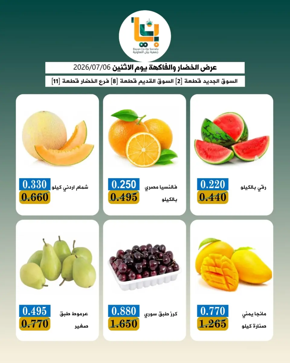 عروض جمعية بيان التعاونية الكويت الاثنين ٦ يوليو ٢٠٢٦ عروض الخضار والفاكهة - صفحة 2