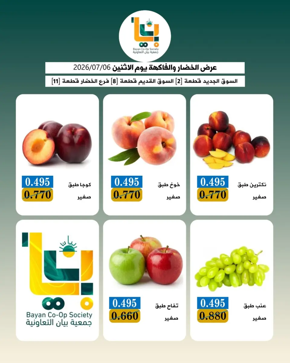 عروض جمعية بيان التعاونية الكويت الاثنين ٦ يوليو ٢٠٢٦ عروض الخضار والفاكهة - صفحة 3
