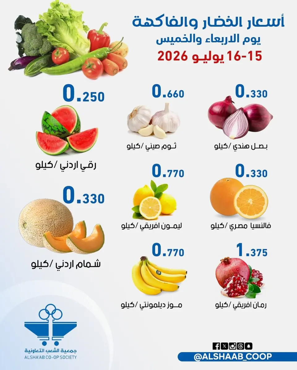 عروض جمعية الشعب التعاونية من ١٥ حتى ١٦ يوليو ٢٠٢٦ عروض الخضار والفاكهة - صفحة 6