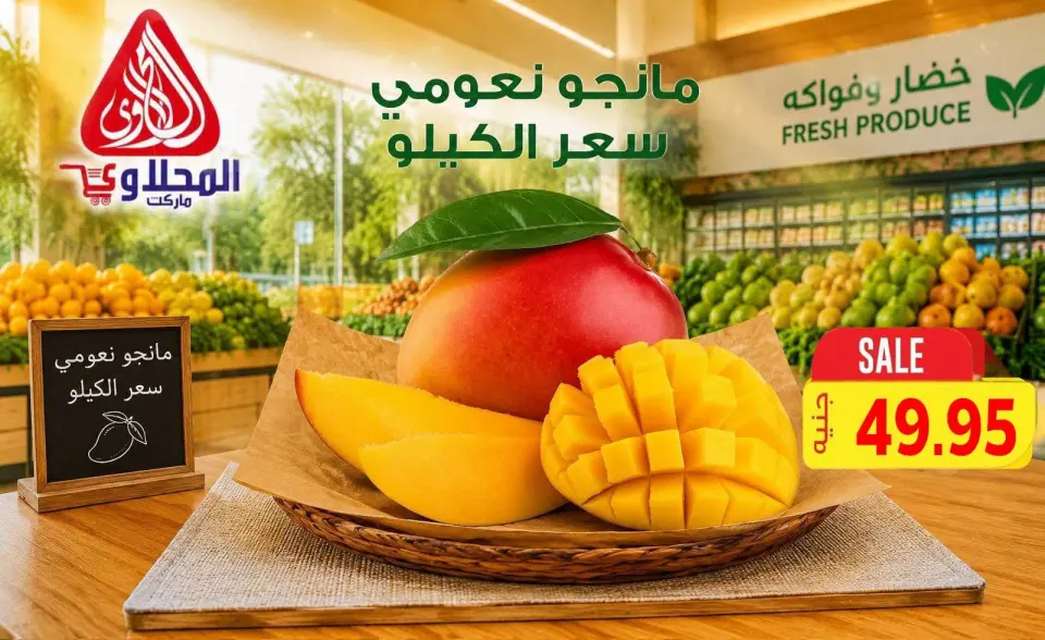 عروض المحلاوى ماركت من ٢٠ حتى ٢٢ أغسطس ٢٠٢٦ عروض الخضار والفواكه - المحلاوى ماركت - مصر - 20 اغسطس 2026 – 22 اغسطس 2026 - صفحة 1