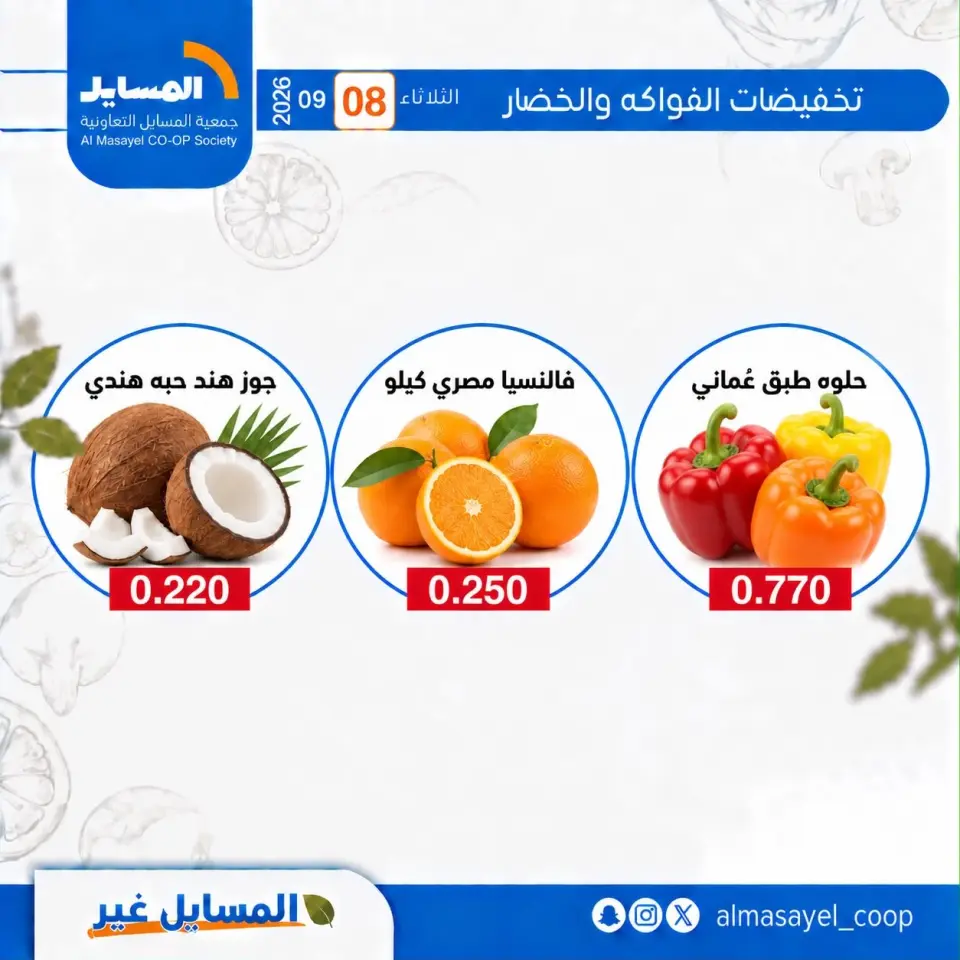 Offres Coopérative Al Masayel seulement mardi 8 septembre 2026 Offres de fruits et légumes - Page 16