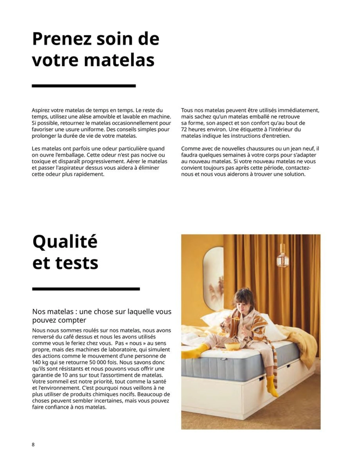 Page 8 in Mattresses, box springs, duvets, pillows, mattress protectors and mattress protectors at IKEA France