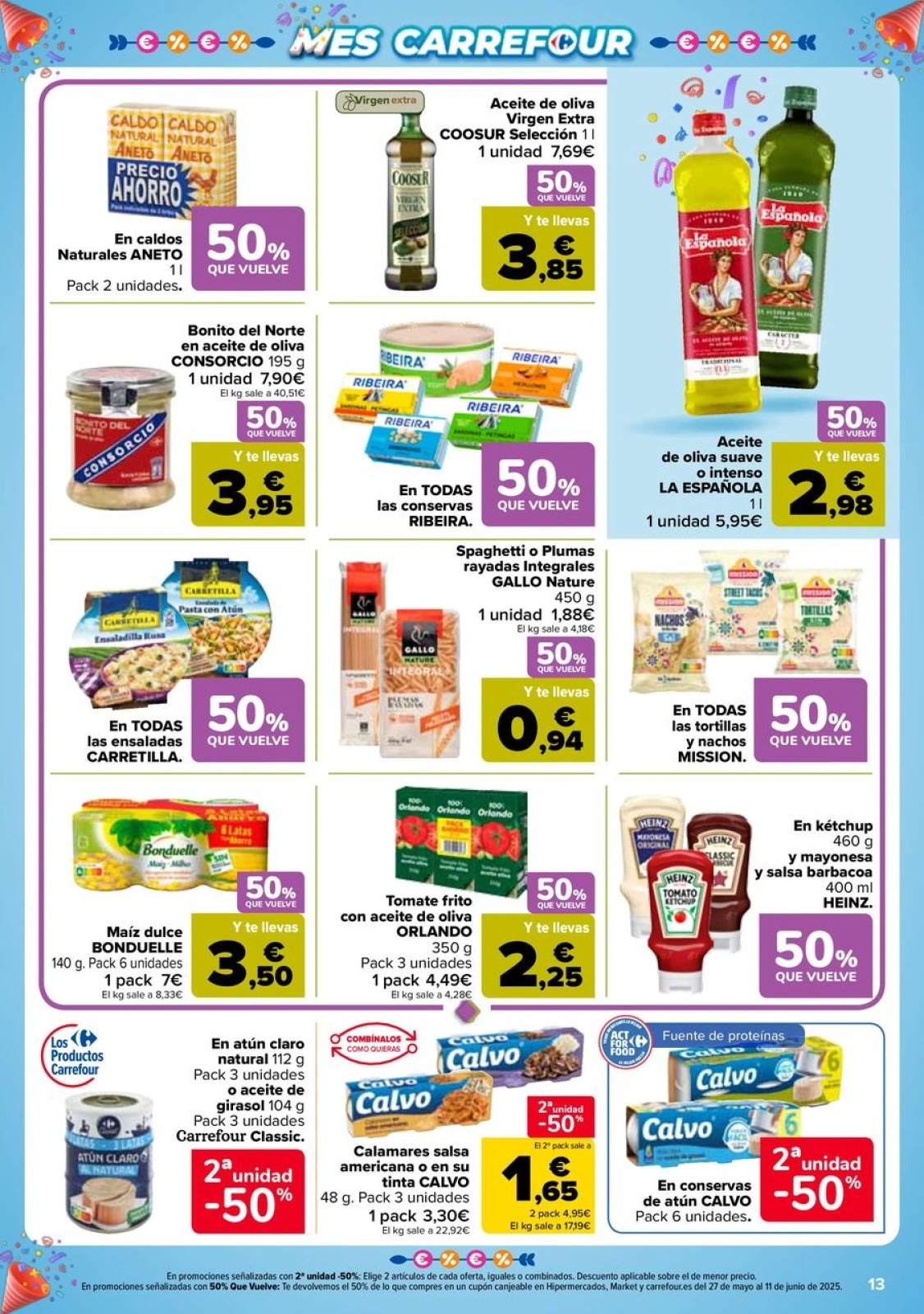Página 13 en 50% QUE VUELVE + 2ªUD. AL -50% en Carrefour España