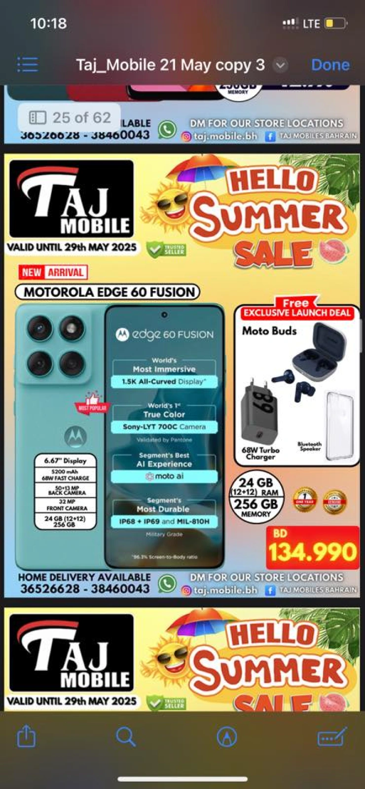 Page 27 in Hello summer offers at Taj Mobiles Bahrain