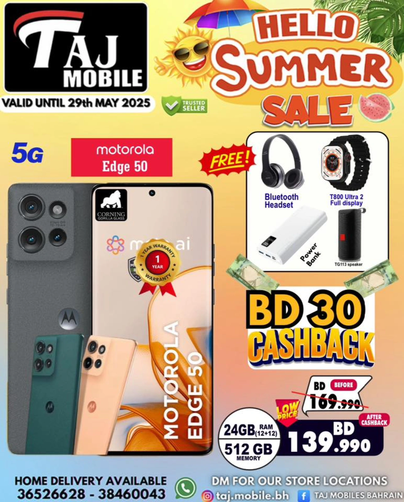 Page 25 in Hello summer offers at Taj Mobiles Bahrain