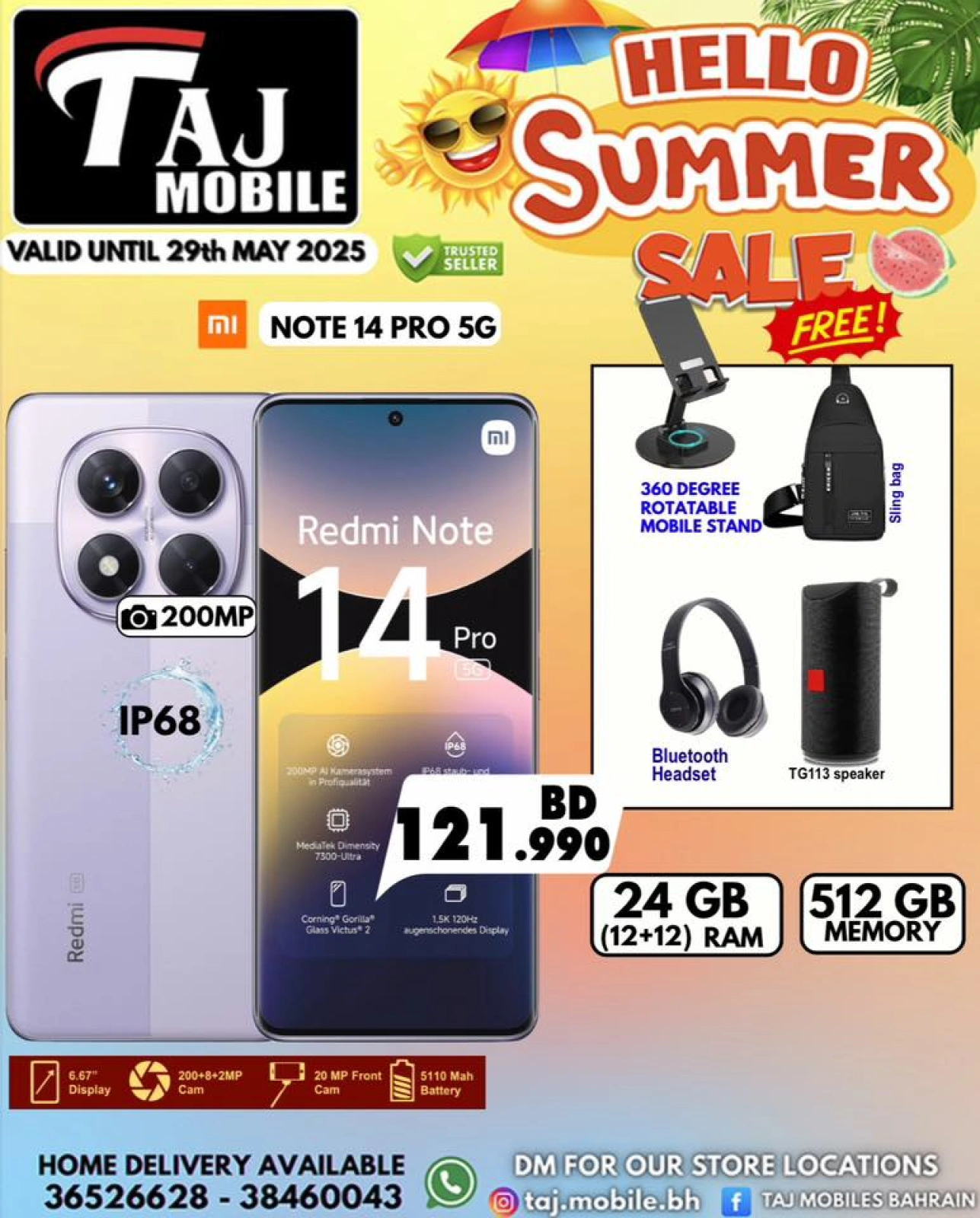 Page 28 in Hello summer offers at Taj Mobiles Bahrain