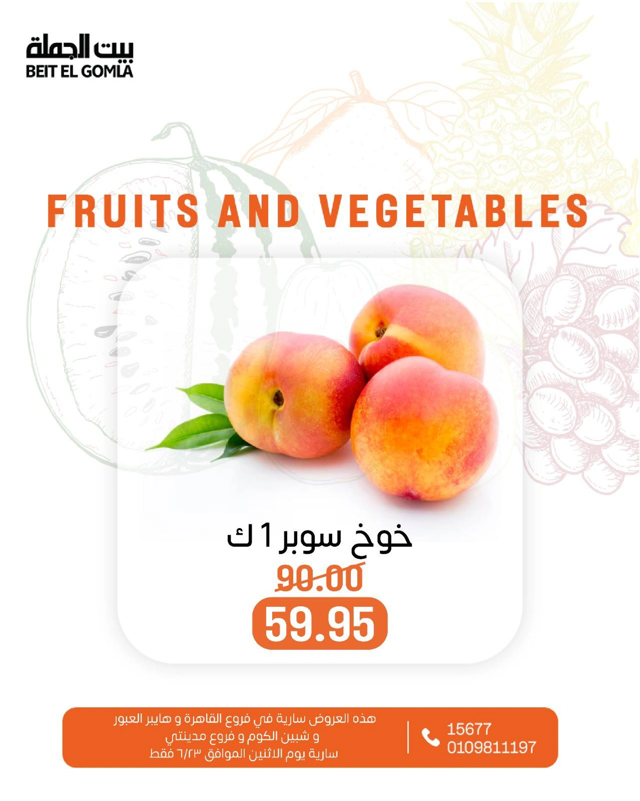 Page 9 in Offers of vegetables and fruits at Gomla House Egypt