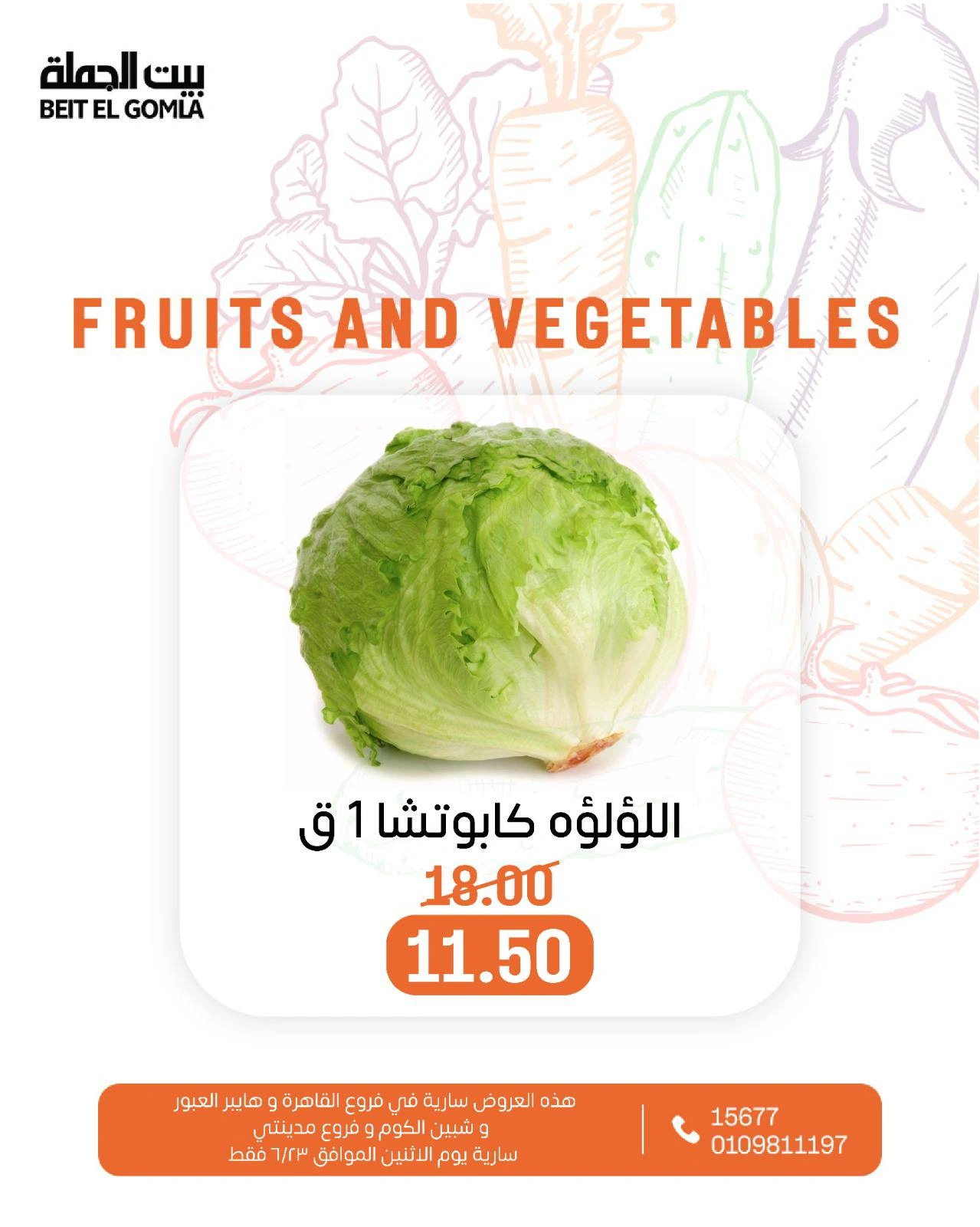 Page 11 in Offers of vegetables and fruits at Gomla House Egypt