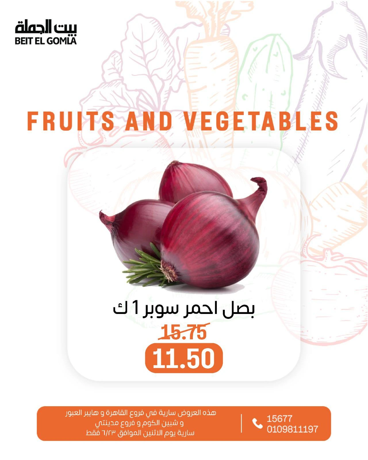 Page 15 in Offers of vegetables and fruits at Gomla House Egypt