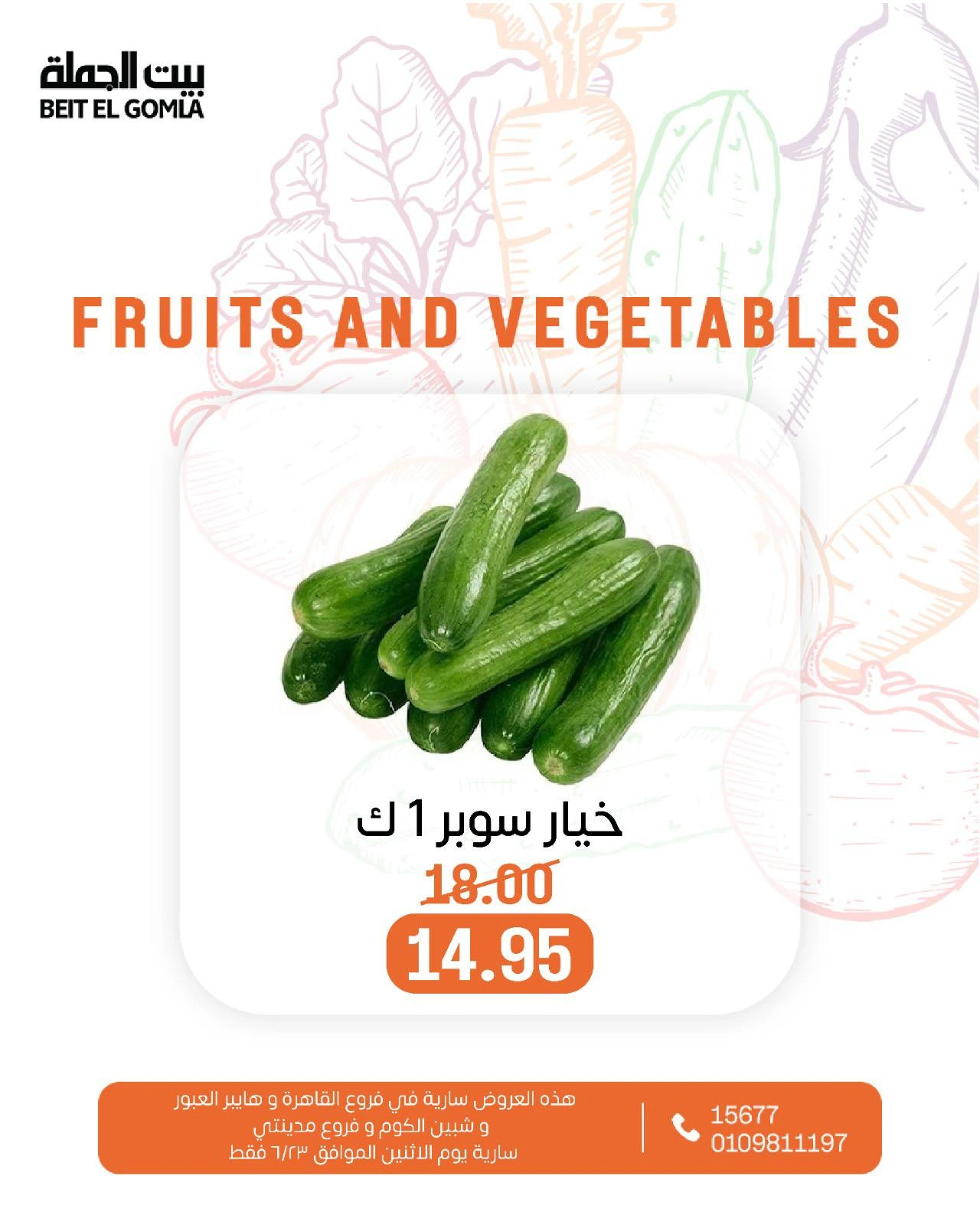 Page 16 in Offers of vegetables and fruits at Gomla House Egypt