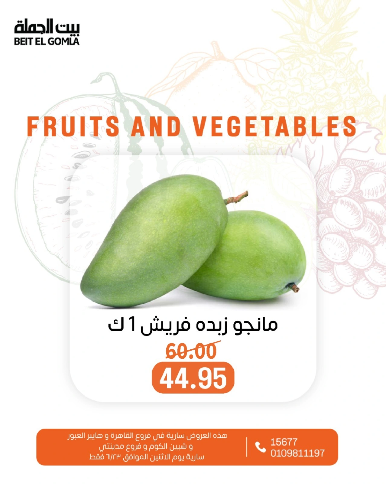 Page 2 in Offers of vegetables and fruits at Gomla House Egypt