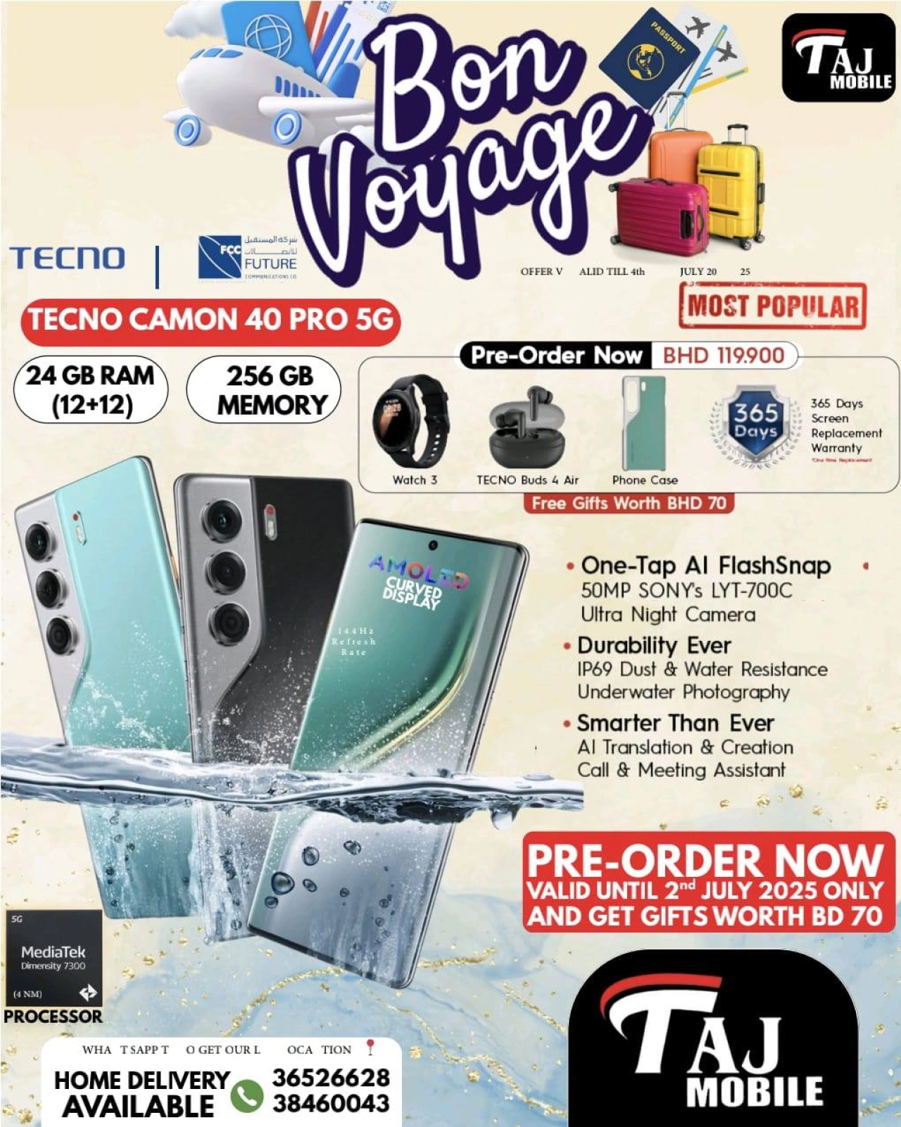 Page 2 |Bon Voyage offers at Taj Mobiles Bahrain