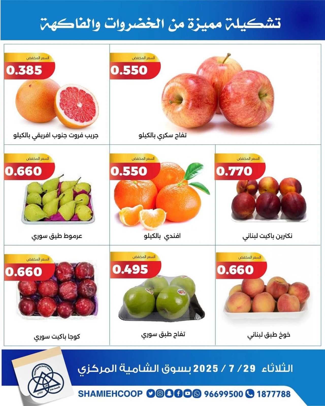 صفحة 5 |عروض الخضار والفواكه لدي جمعية الشامية والشويخ الكويت