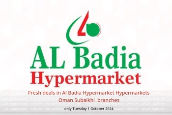 Fresh deals in Al Badia Hypermarket Hypermarkets Subaikhi  only Tuesday 1 October