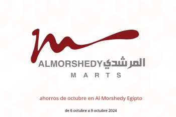 ahorros de octubre en Al Morshedy Egipto de 6 a 9 octubre