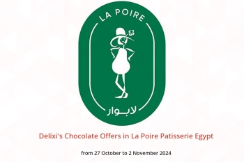 Delixi's Chocolate Offers in La Poire Patisserie Egypt from 27 October to 2 November