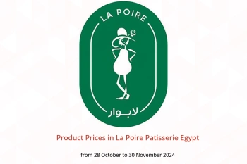 Product Prices in La Poire Patisserie Egypt from 28 October to 30 November